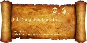 Pécsy Hortenzia névjegykártya