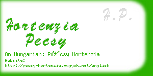 hortenzia pecsy business card